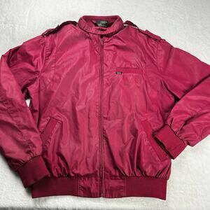 Members Only style vintage burgundy bomber jacket men’s sz XL Spectrum Delta tag